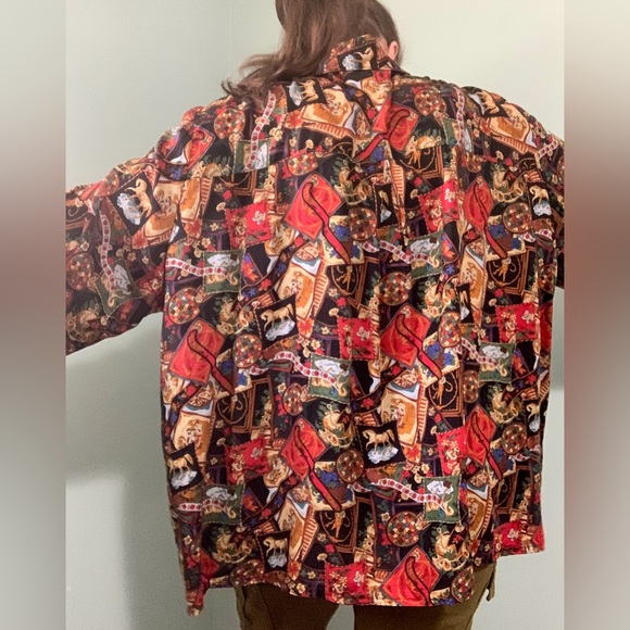 VINTAGE horse and floral print blouse - Picture 8 of 9